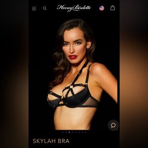Honey Birdette Skylah Thong in Black Rare - NWT